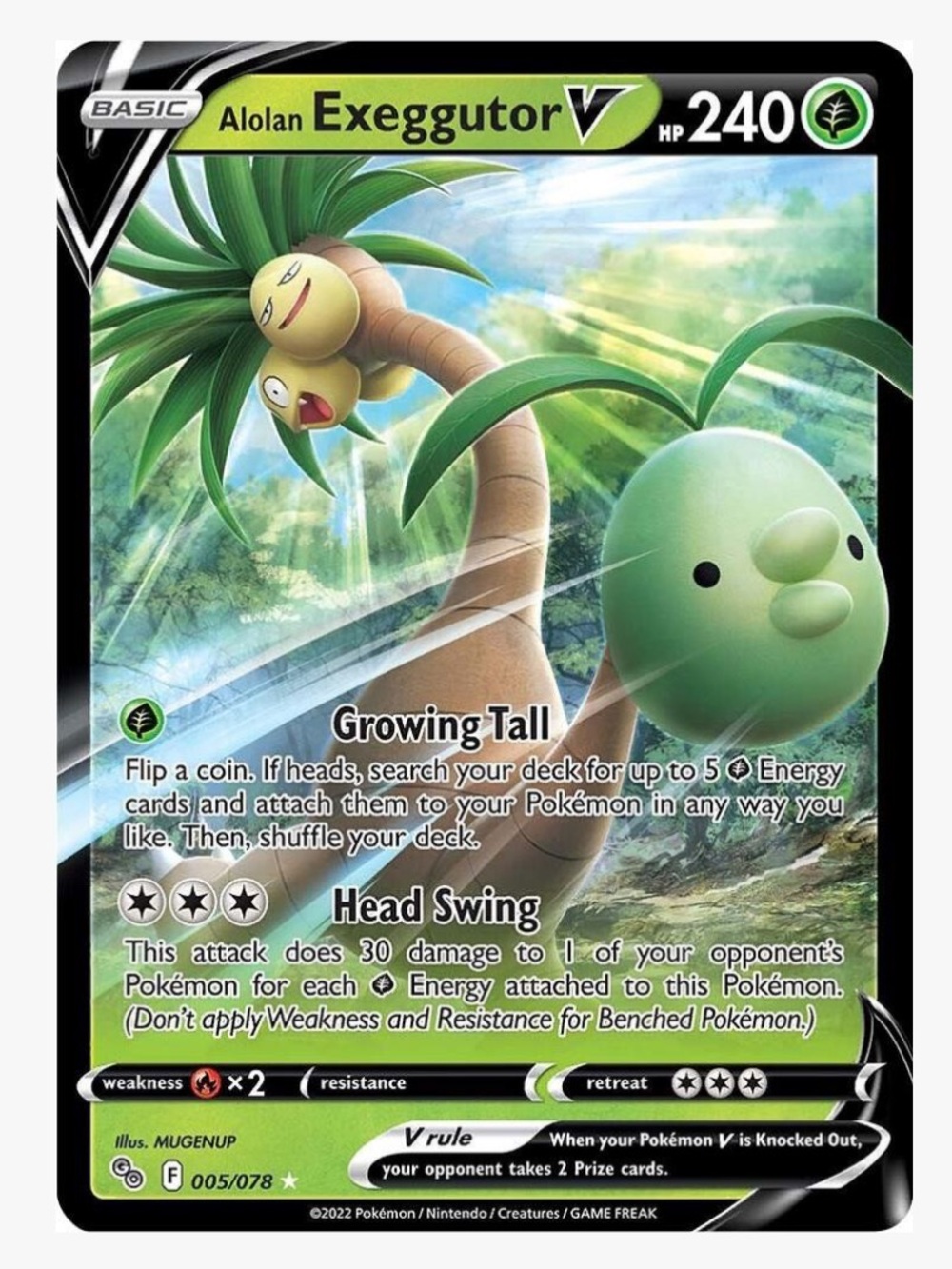 Alolan Exeggutor V Pokemon GO Pokemon Trading Card